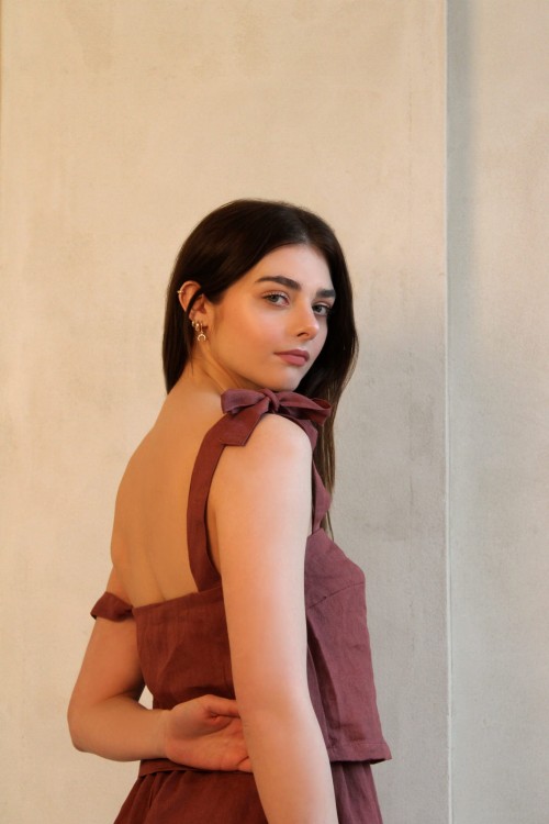Lniana Bluzka Marsala