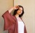 Lniane Kimono Długie Marsala