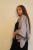 Szare Lniane Kimono Krótkie